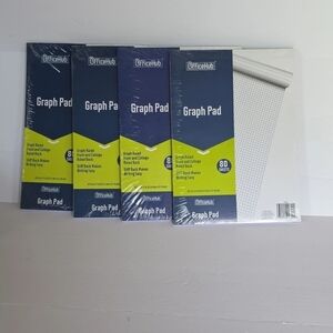 OfficeHub Graph Pad 8.5 x 11 in 80 Sheets Graph/College Ruled, 4 packs